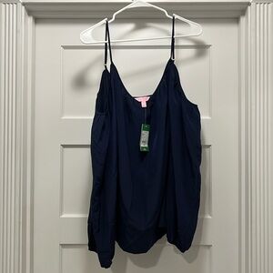 Lilly Pulitzer Candice Top in True Navy, NWT, XL